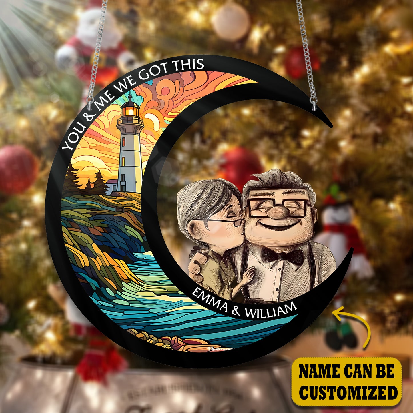 You and Me We Got This, Old Couple Acrylic Window, Couple Window Hanging