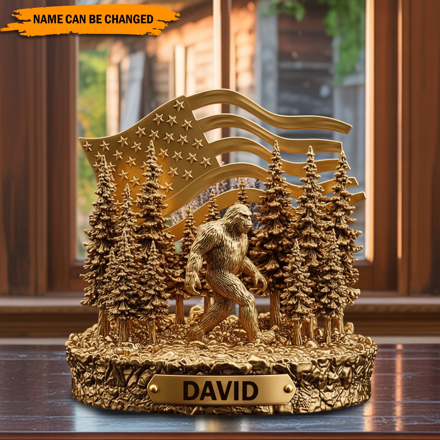 Golden Bigfoot Sighting – Personalized Funny Acrylic Plaque