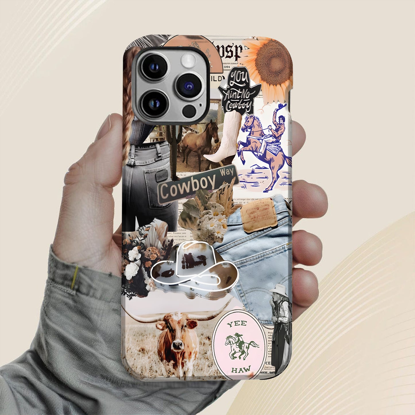 Cowboy Way Collage – Western Rodeo Vibes Phone Case