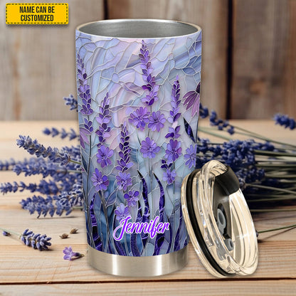 Personalized Lavender Stained Glass Tumbler