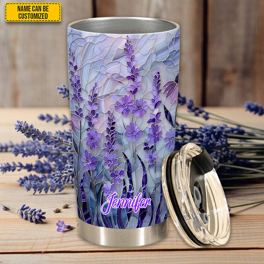 Personalized Lavender Stained Glass Tumbler