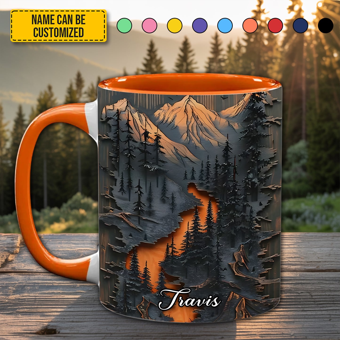 Personalized Mountain Wilderness Accent Mug