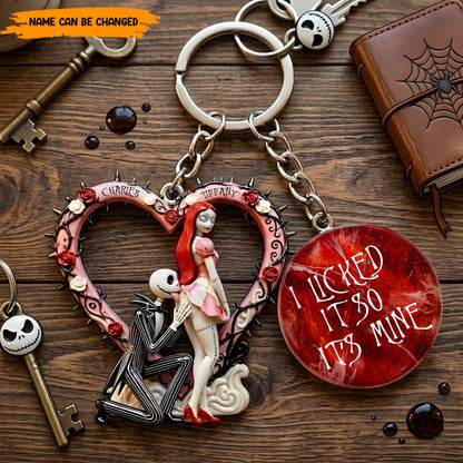 Personalized Gothic Couple Keychain