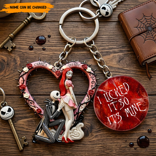 Personalized Gothic Couple Keychain