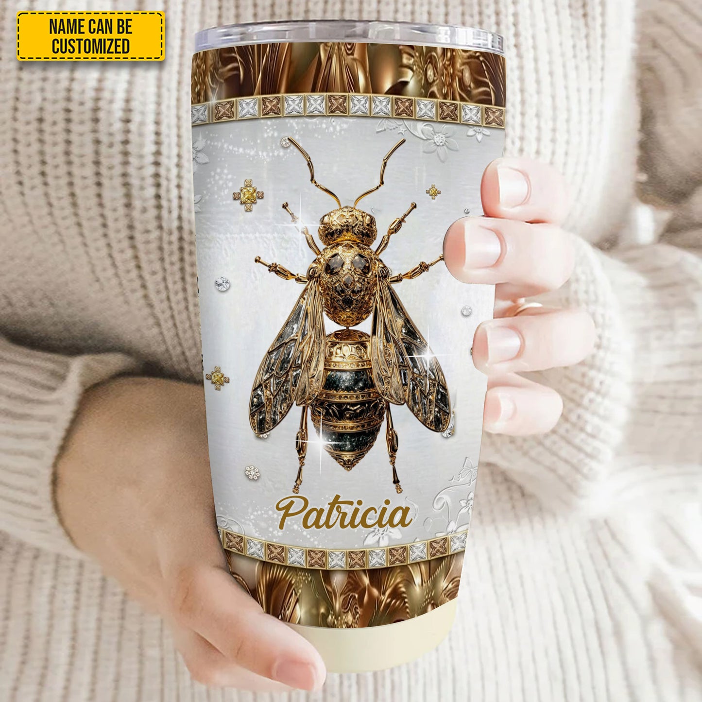 Personalized Golden Bee Tumbler