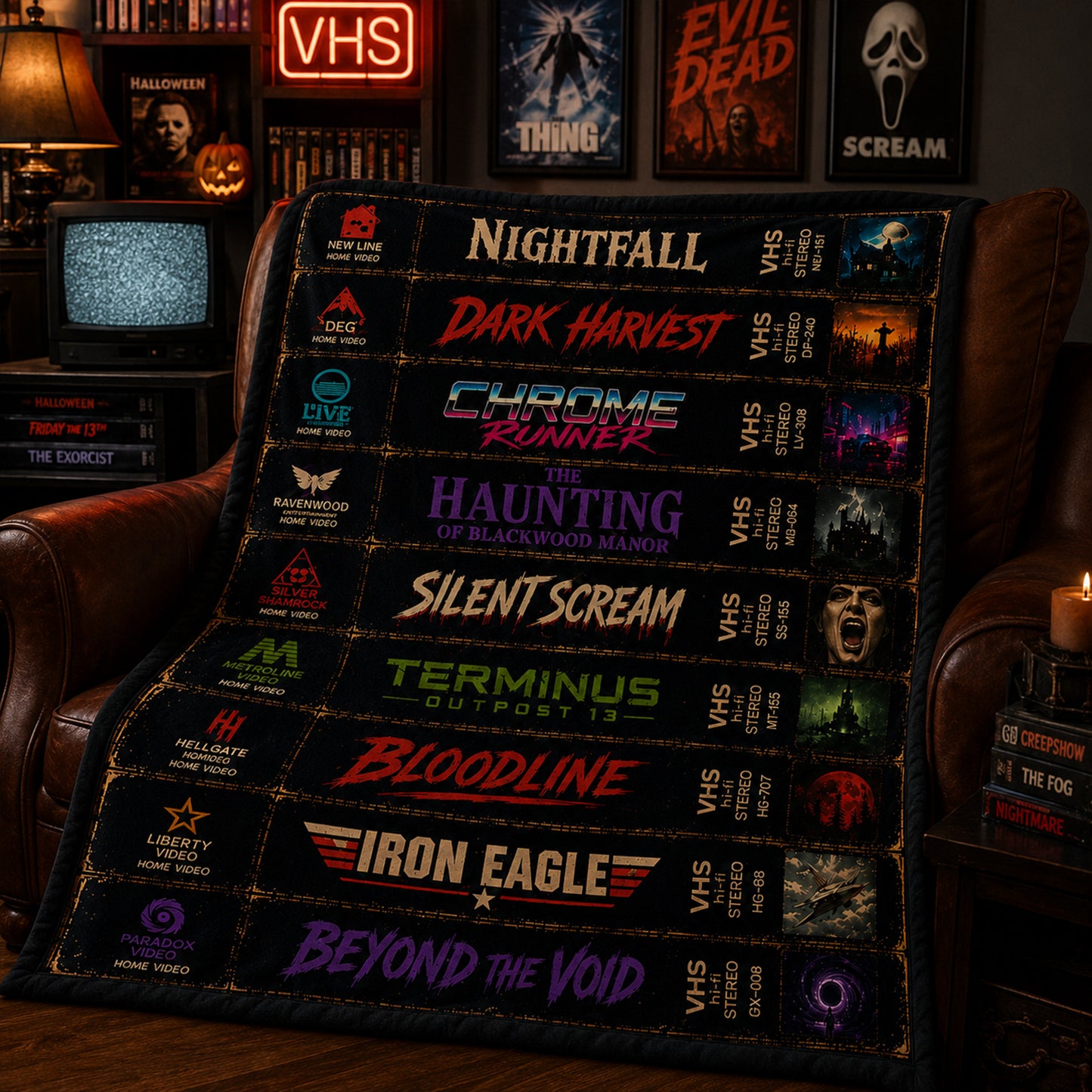 Retro Horror VHS Blanket Version 6