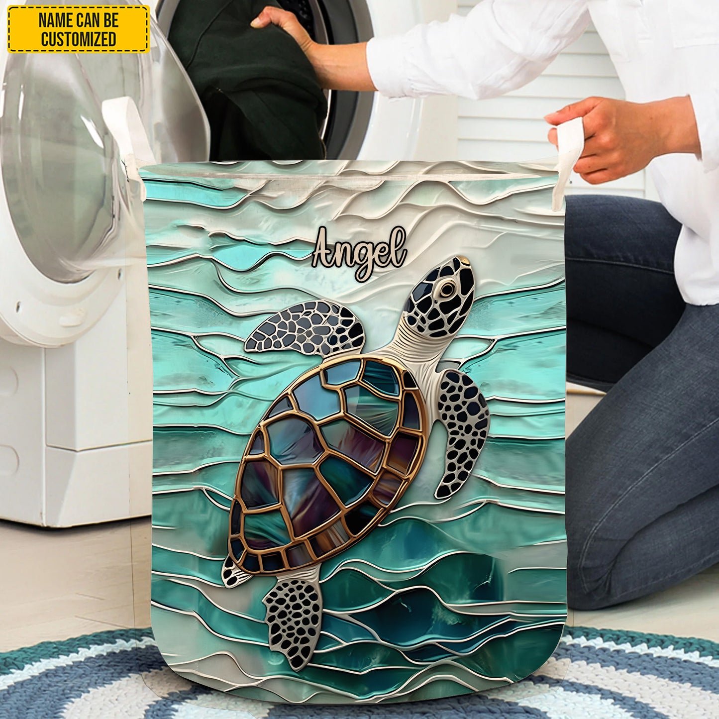 Ocean Turtle – Personalized Turtle Laundry Hamper