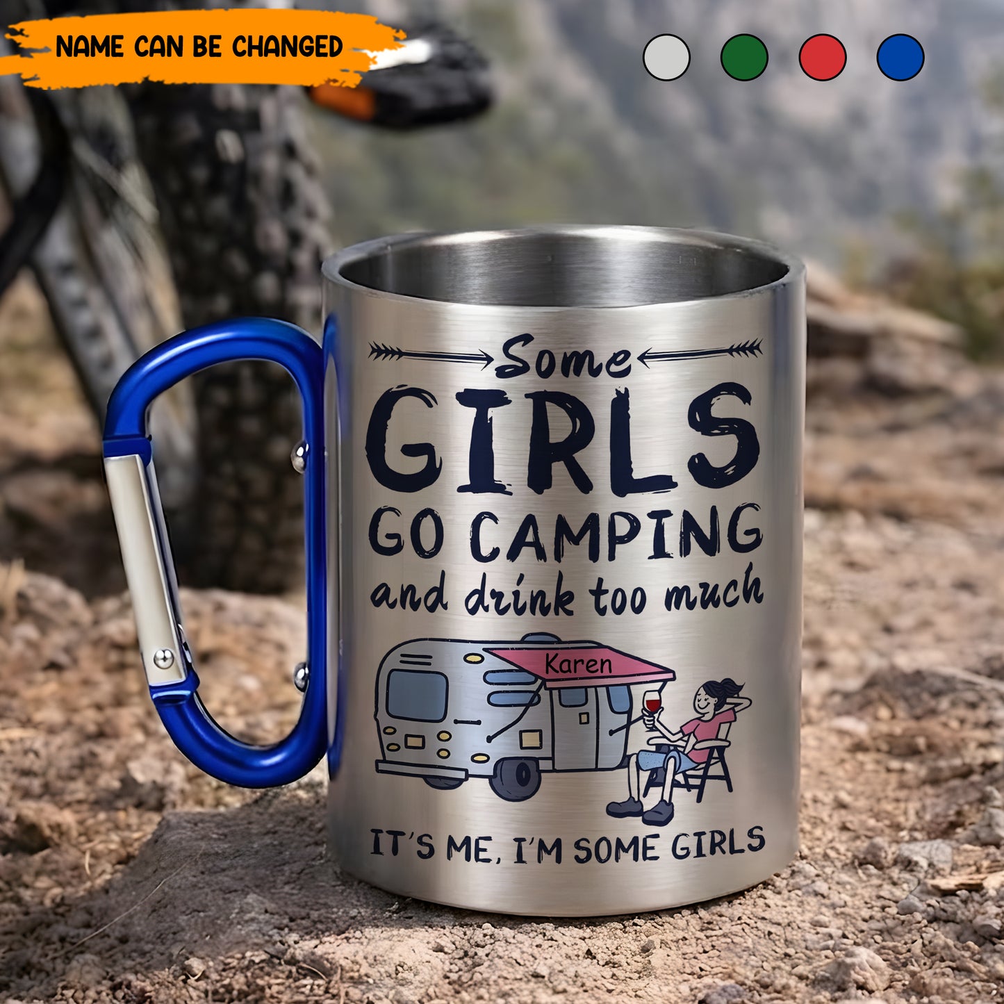 Some Girls Go Camping - Personalized Camping Carabiner Mug