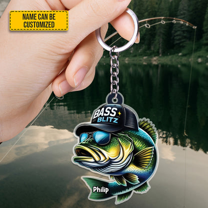 Bass Blitz – Personalized Fishing Keychain