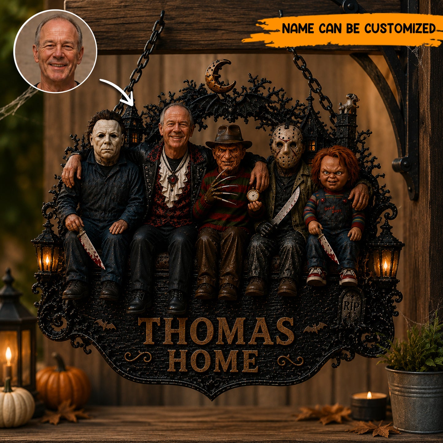Personalized Halloween Horror Wooden Sign 2