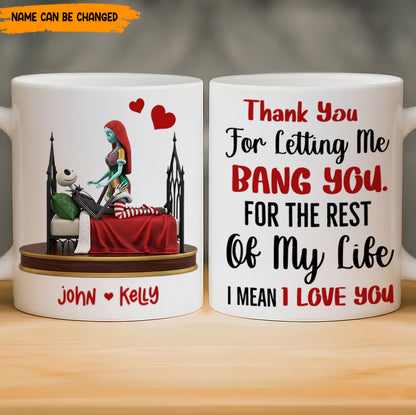 Bang You - Personalized Couple Gothic White Mug