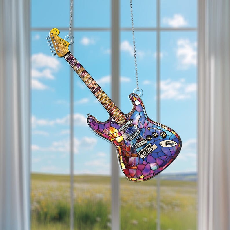 Electric Guitar Acrylic Window Hanging