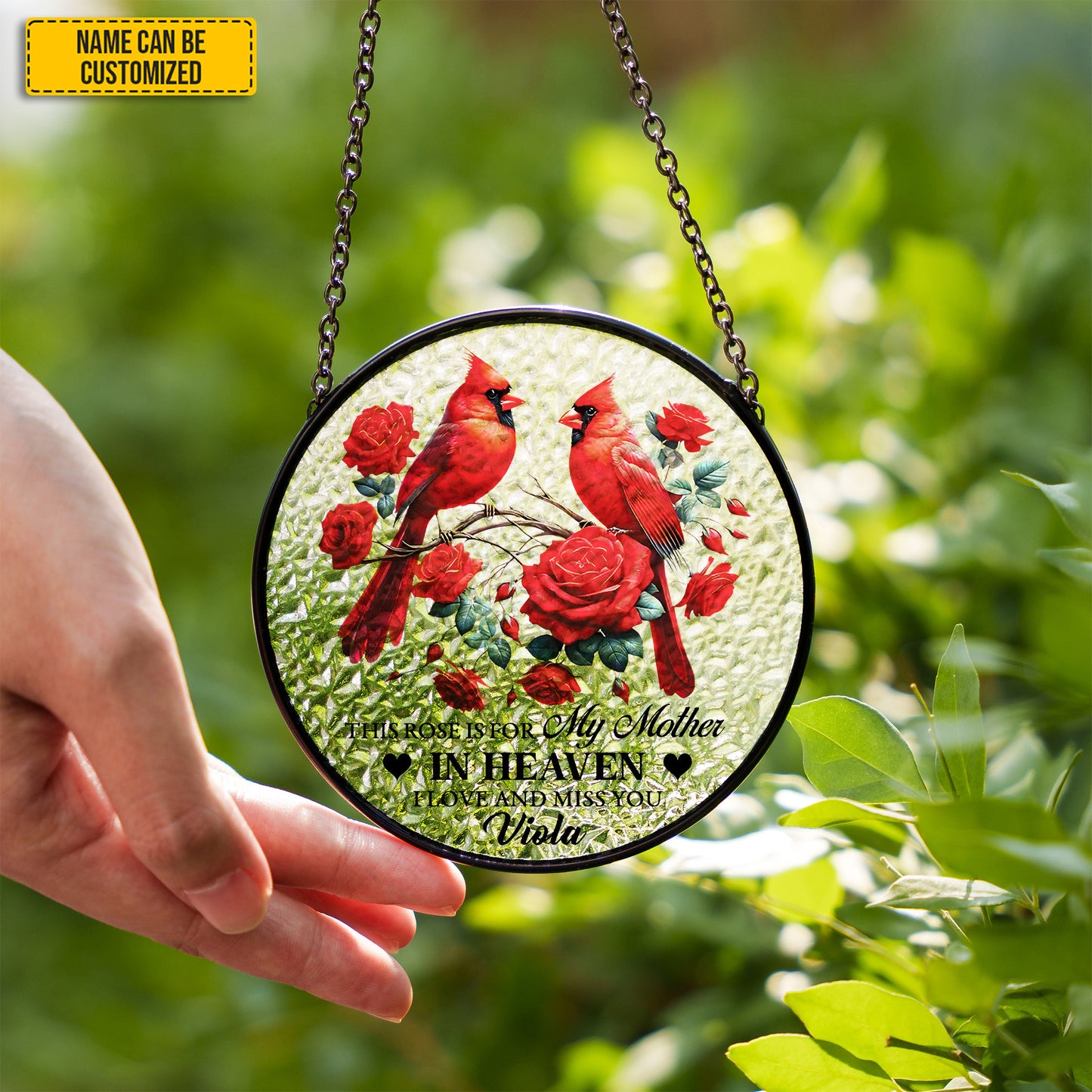 Personalized Cardinal Memorial Suncatcher