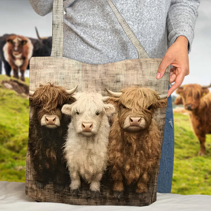 Love Highland Cow - Cow Tote Bag