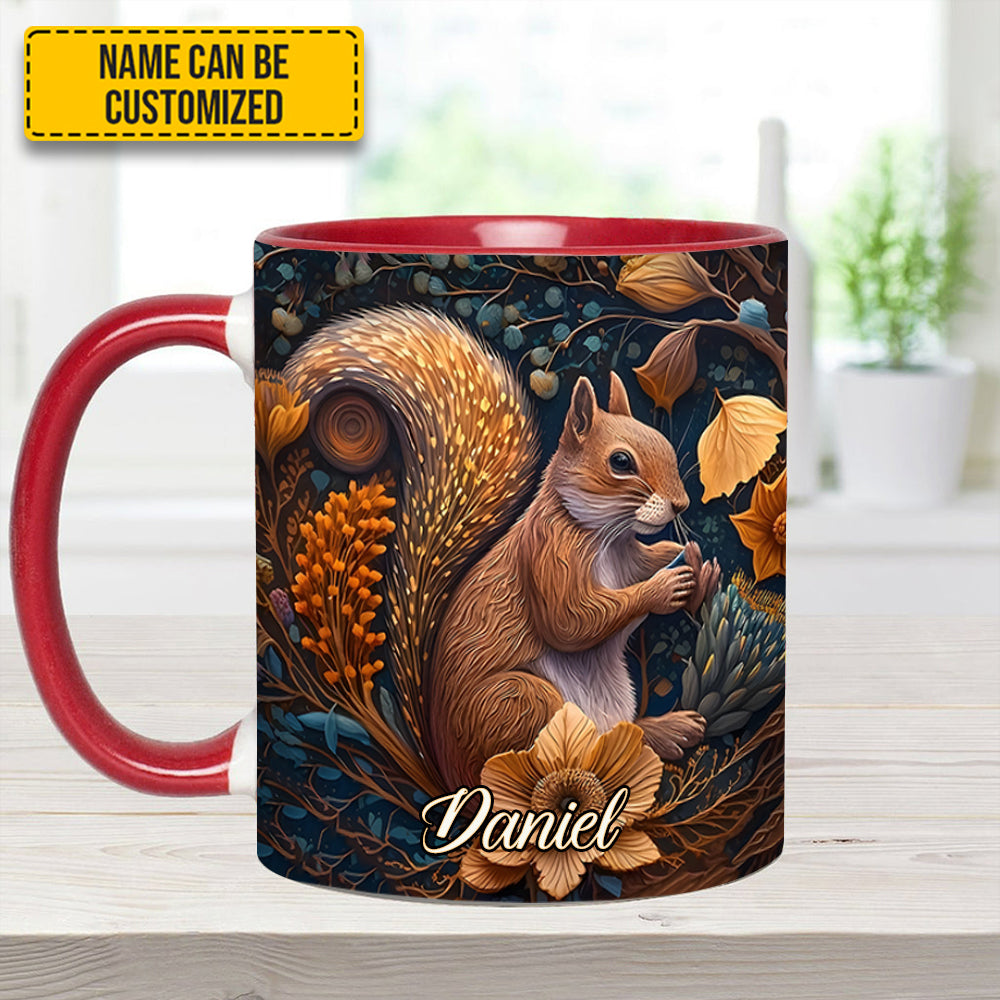Autumn Squirrel – Personalized Squirrel Accent Mug