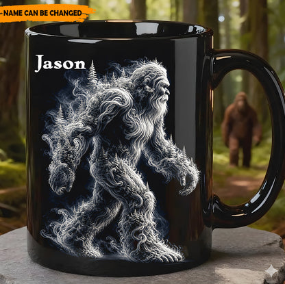 Spirit in the Smoke – Personalized Bigfoot Black Mug