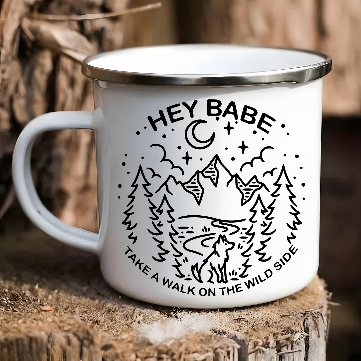 Take A Walk On The Wild Side Enamel Mug