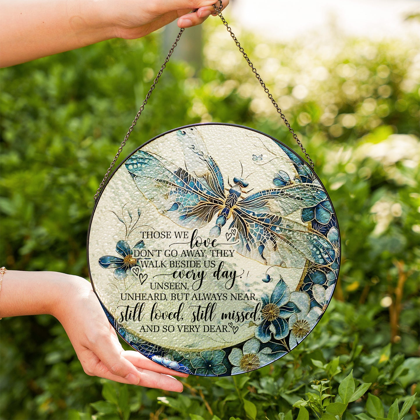 Memorial Dragonfly Stained Glass Suncatcher