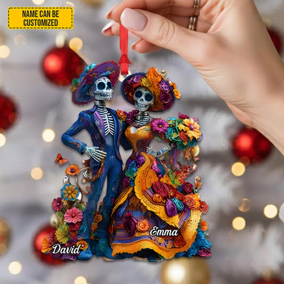 Personalized Day of the Dead Couple Ornament
