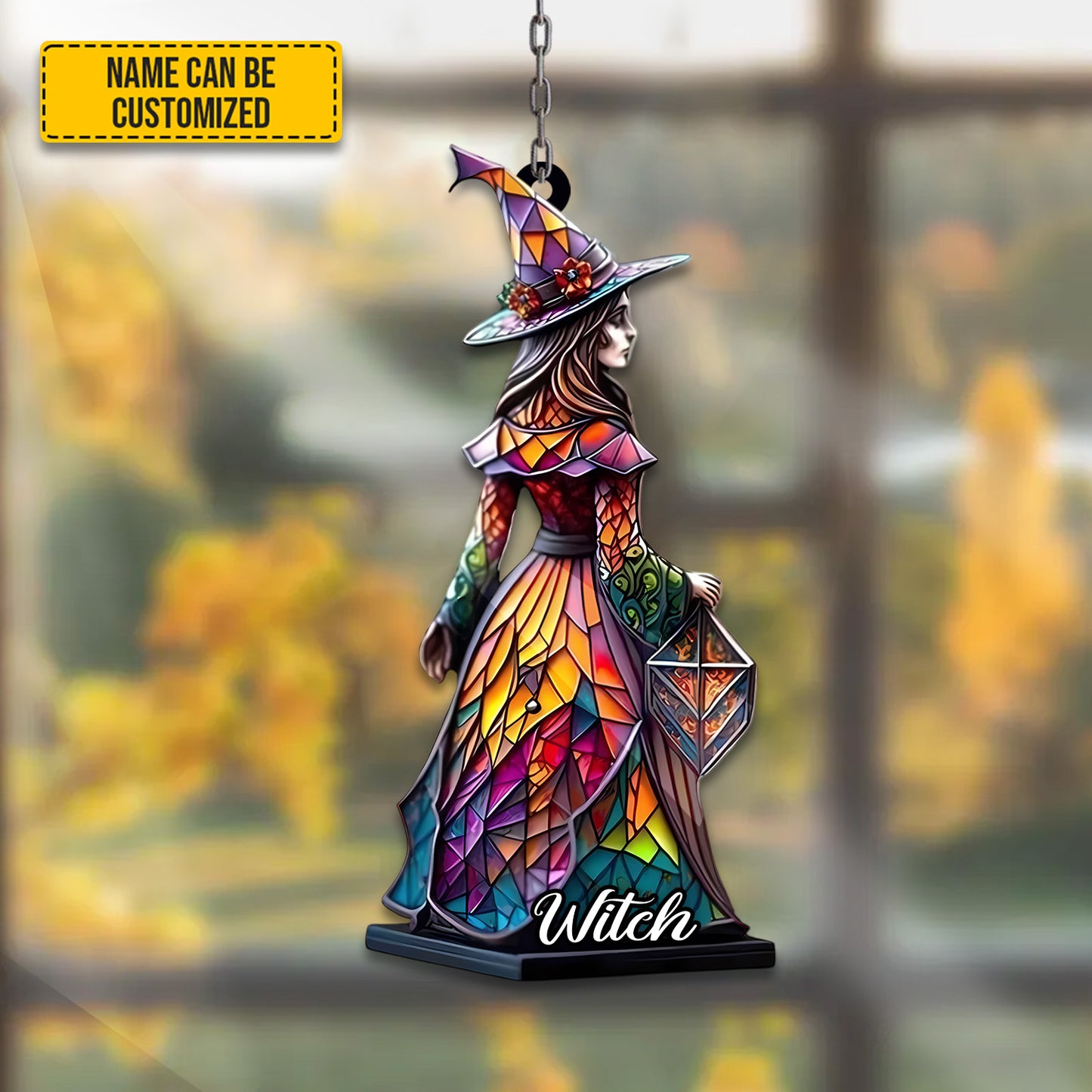 Personalized Angel & Witch Acrylic Window Hanging