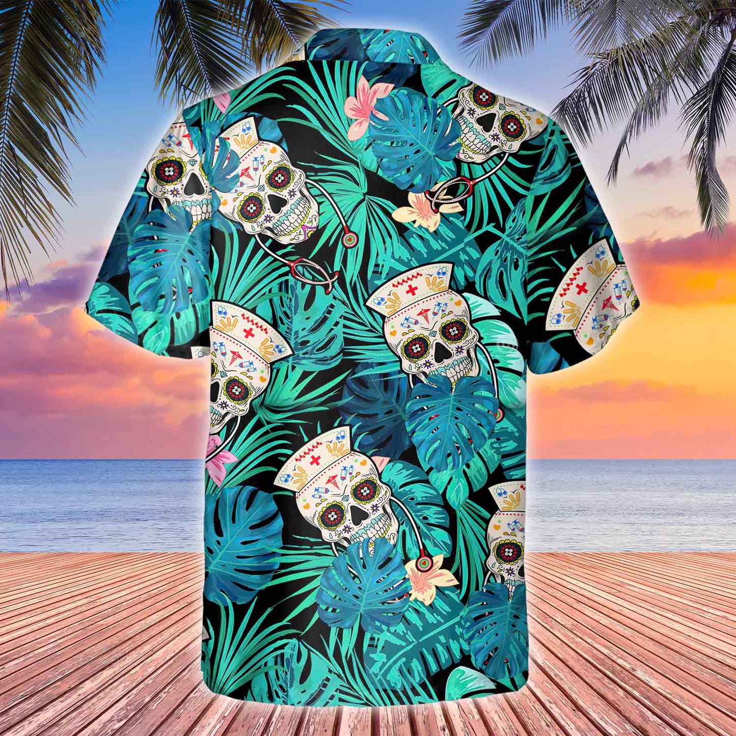 Nurse Skull Life Hawaiian Shirt