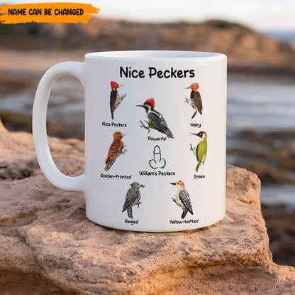 Nice Peckers - Funny Couple Quotes Mug, Personalized Bird Mug Gift For Dad, Boyfriend