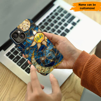 Personalized Celestial Dreams Phone Case – Stained Glass Style