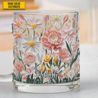 Personalized Wildflowers Glass Mug