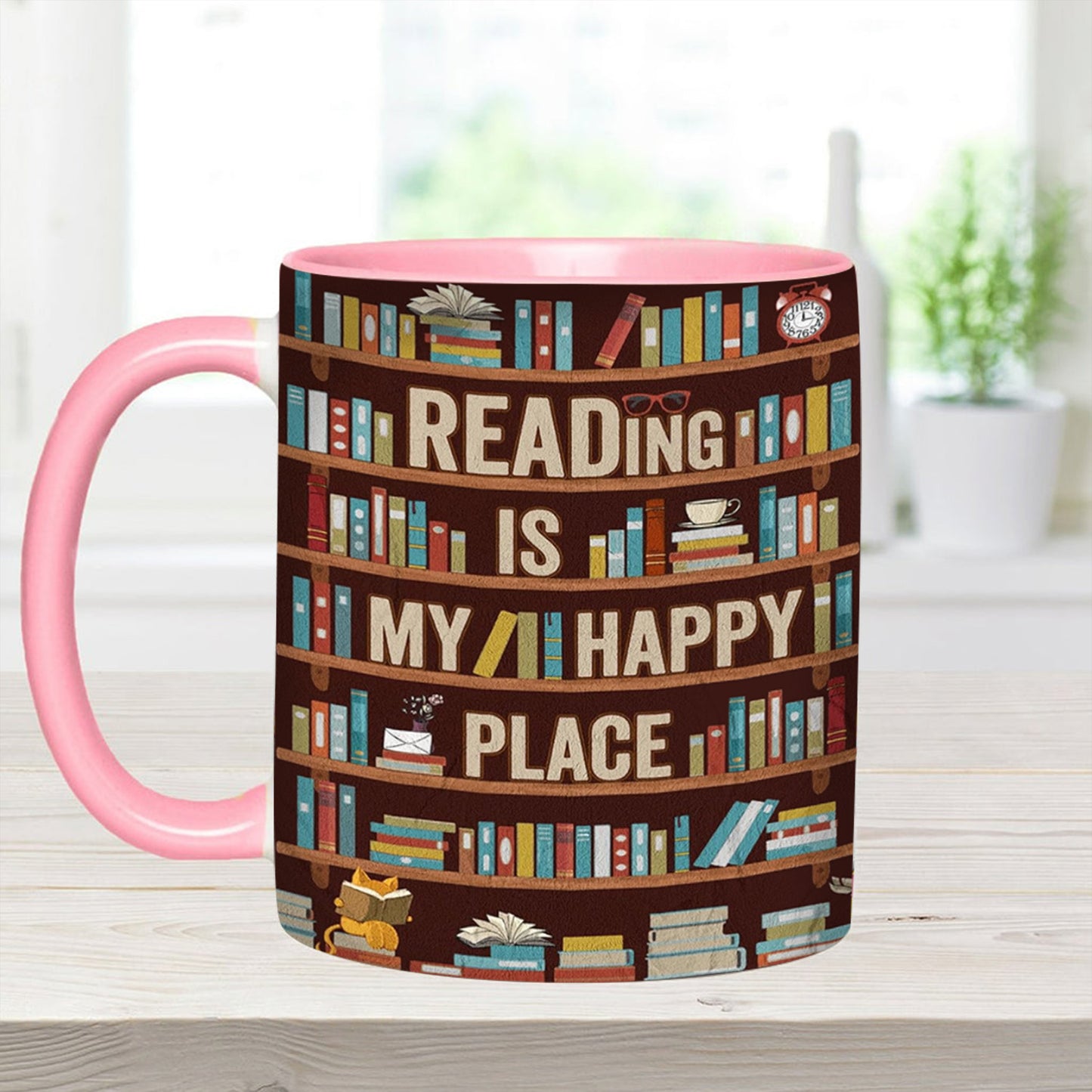 Reading Is My happy Place - Book Accent Mug