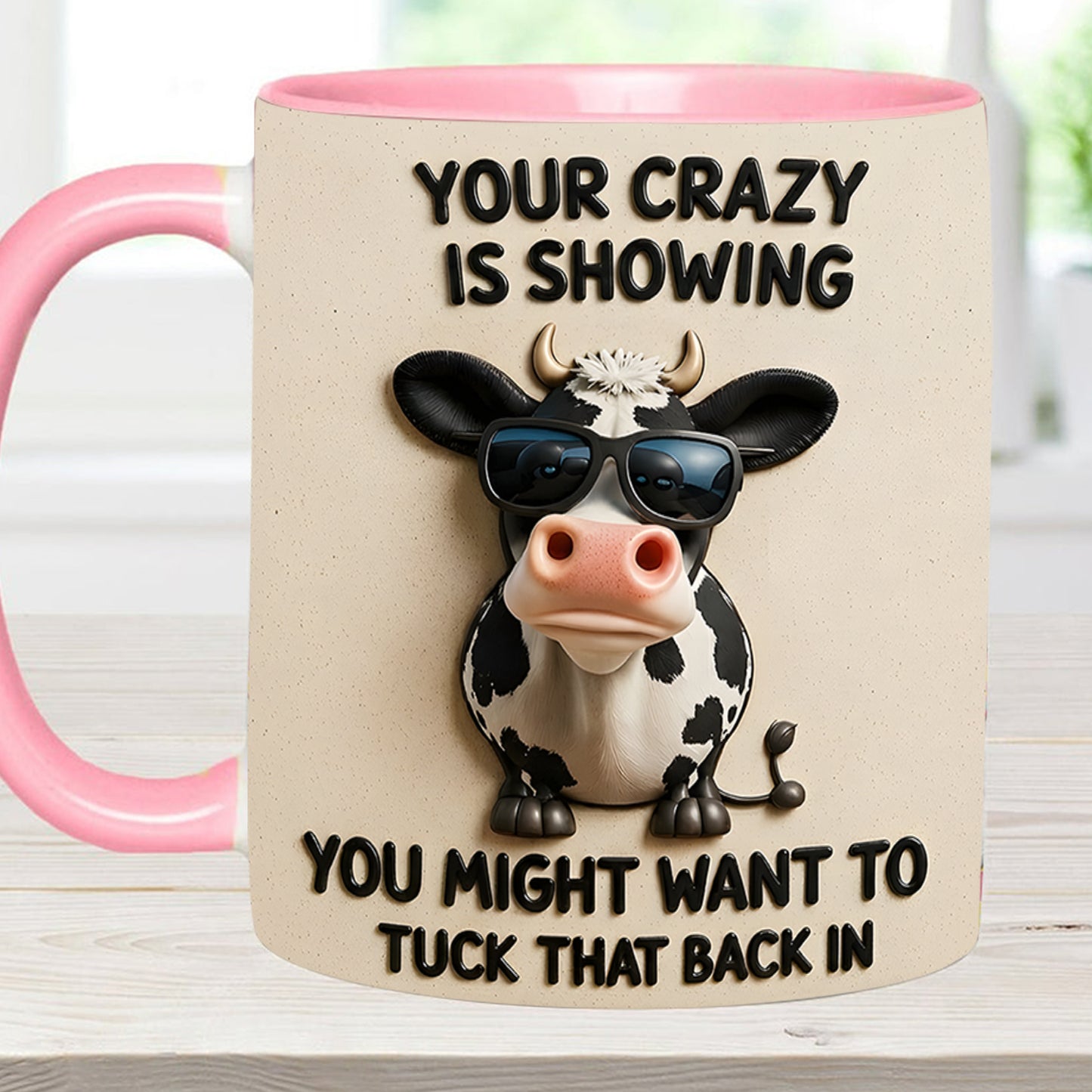 Your Crazy Is Showing - Cow Accent Mug