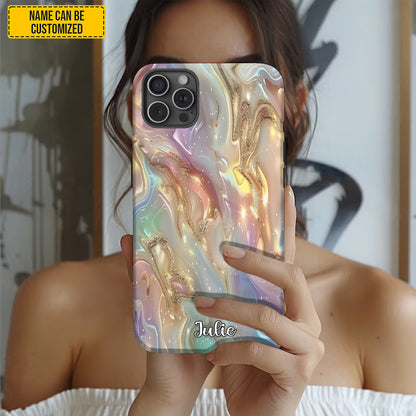 Personalized Iridescent Marble Phone Case