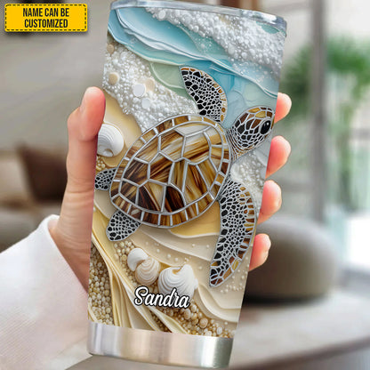 Turtle & Ocean - Personalized Turtle Tumbler