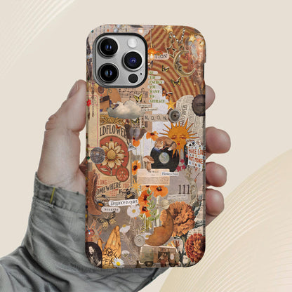 Boho Collage Phone Case – Flower Child Energy