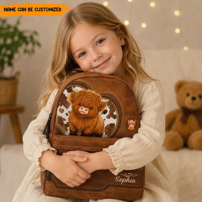 Personalized Highland Cow - Kids Backpack