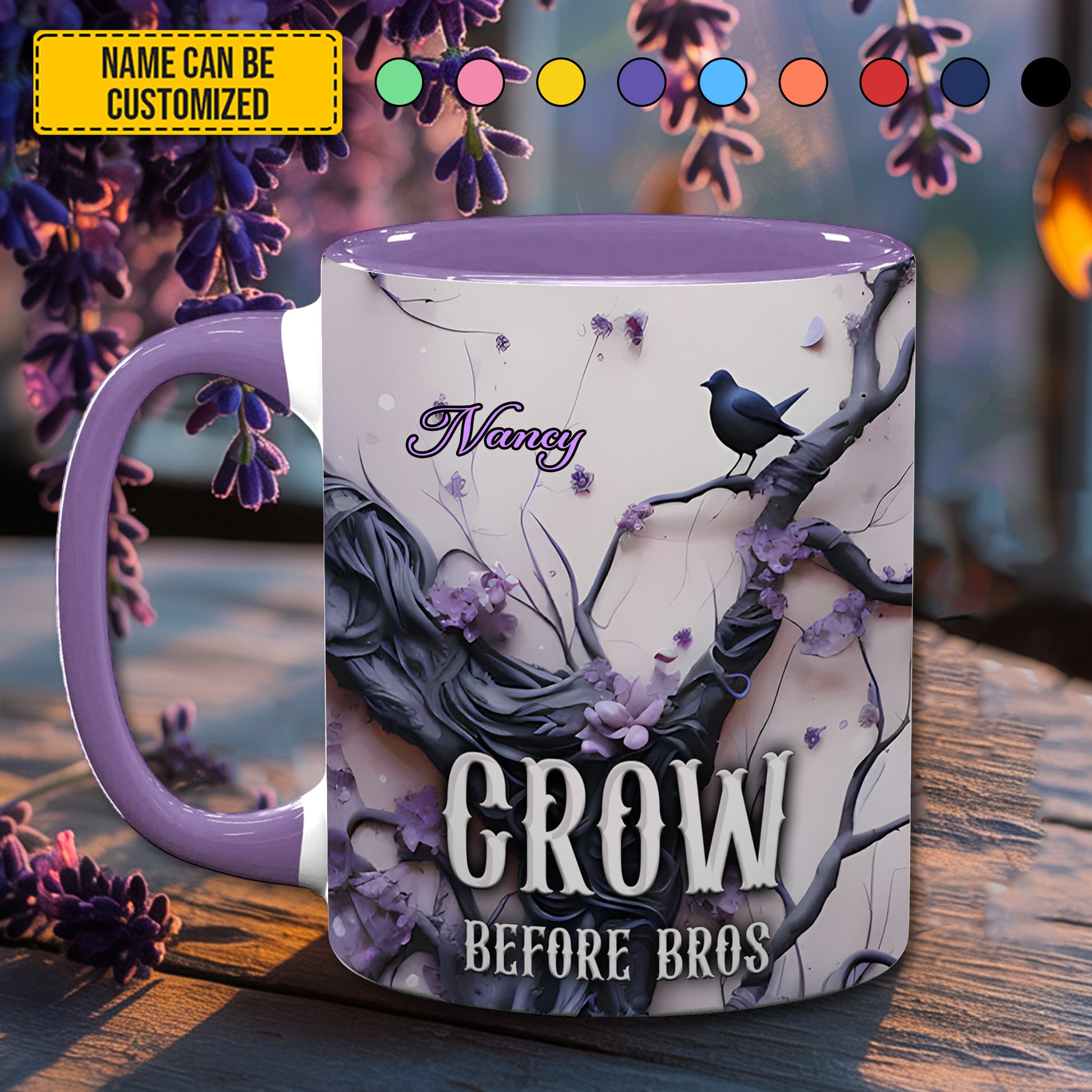 Mystic Crow Vibes - Personalized Accent Mug