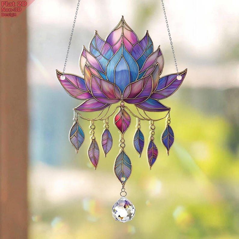 Lotus Flowers Acrylic Window Hanging