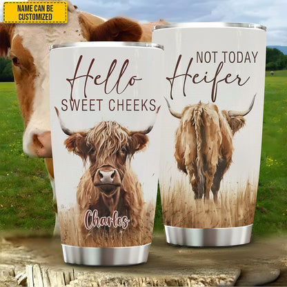 Hello Sweet Cheeks  - Personalized Cow Tumbler