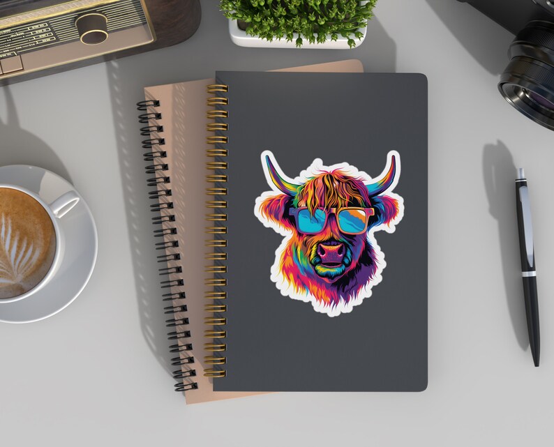 Super Cool Highland Cow Sticker