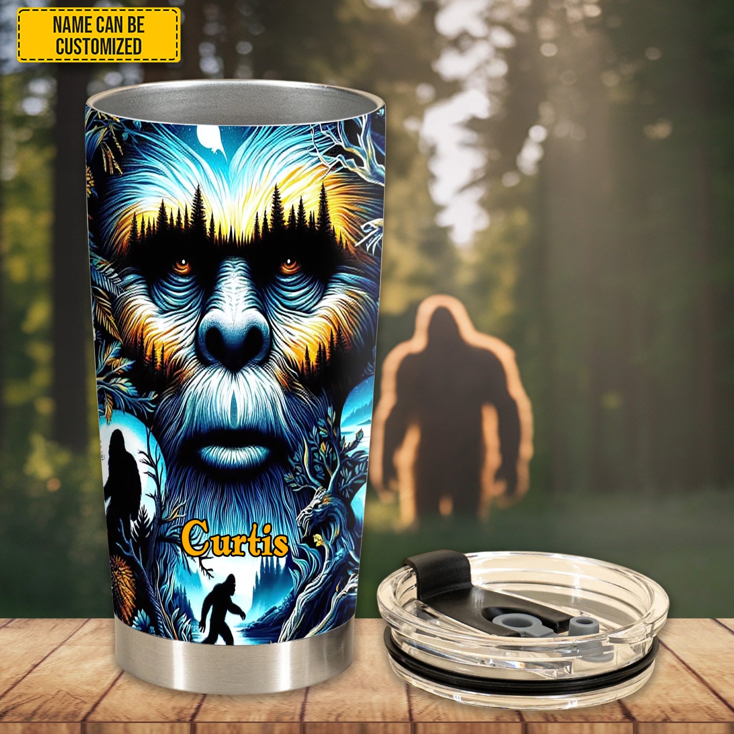 Personalized Vibrant Cartoon Bigfoot Tumbler