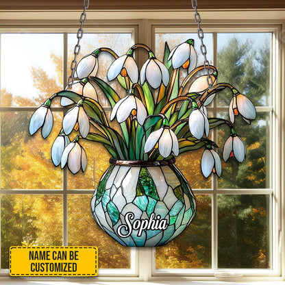Personalized Snowdrop Acrylic Window Hanging