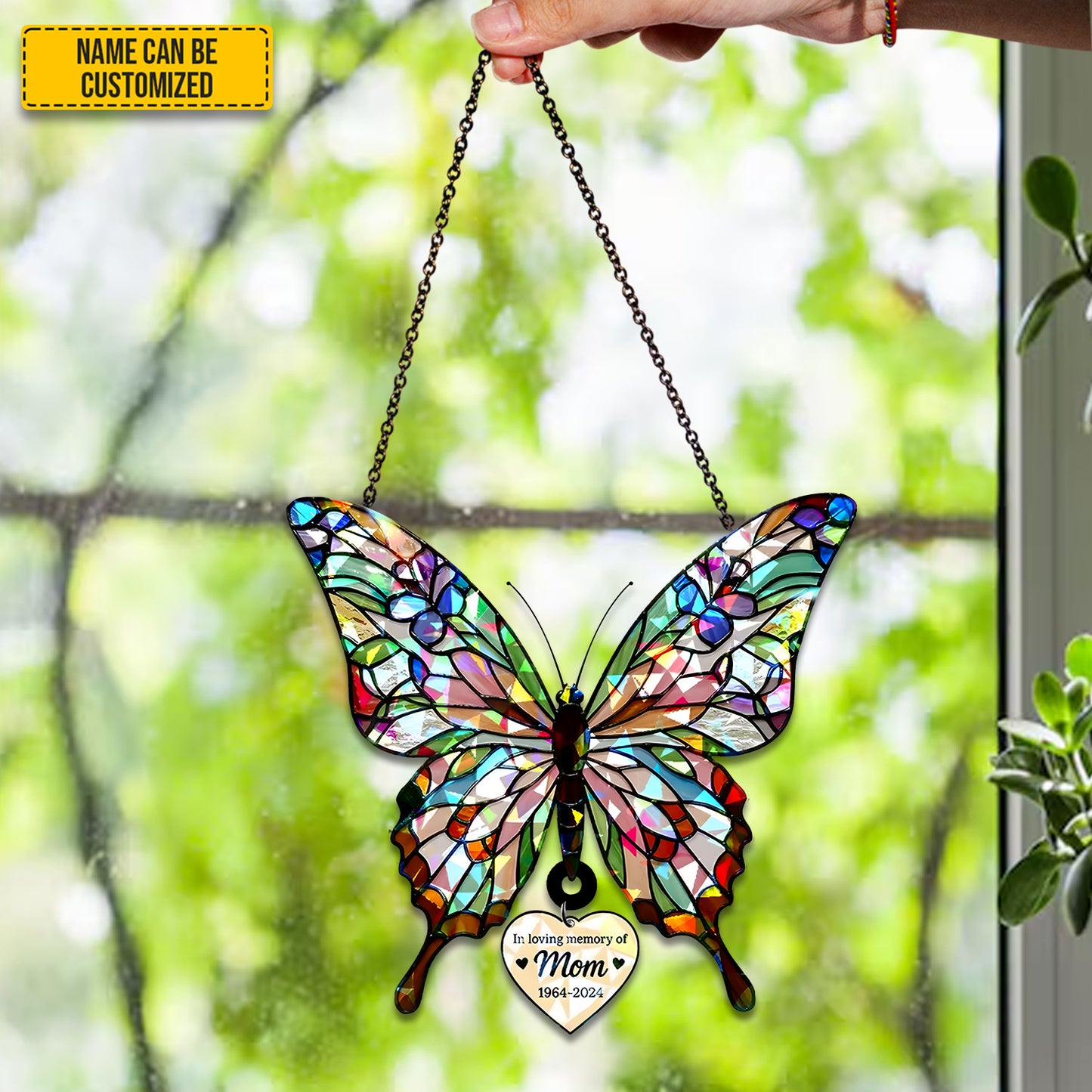 Personalized Butterfly Memorial Acrylic Window Hologram