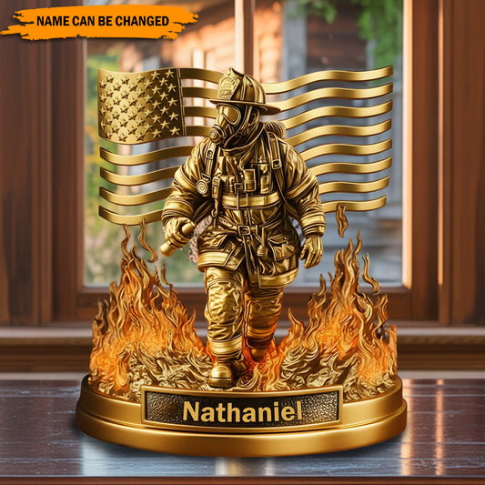 Firefighter Valor – Personalized Fireman Acrylic Plaque