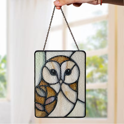 Owl Stained Glass Suncatcher