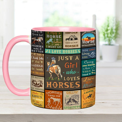 Just A Girl Who Loves Horses - Horse Accent Mug