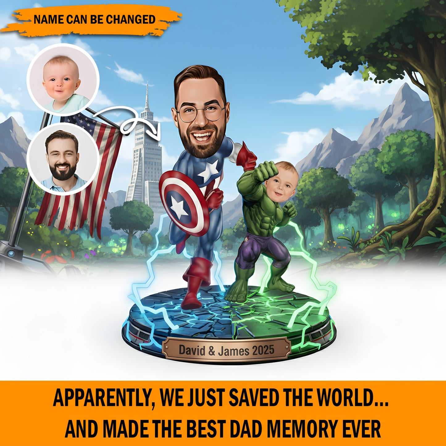 Dadventures – Personalized Funny Dad & Son Acrylic Plaque