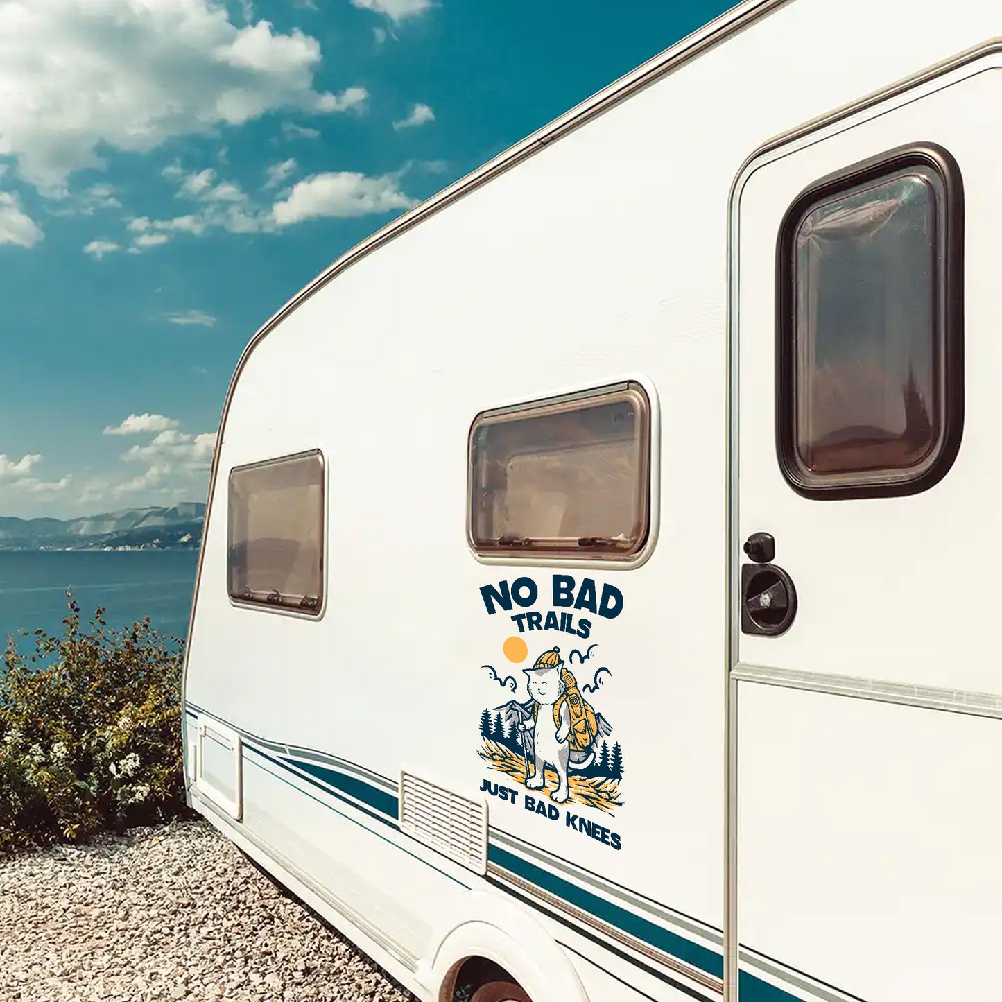 No Bad Trails Just Bad Knees Decal, Decor Decal