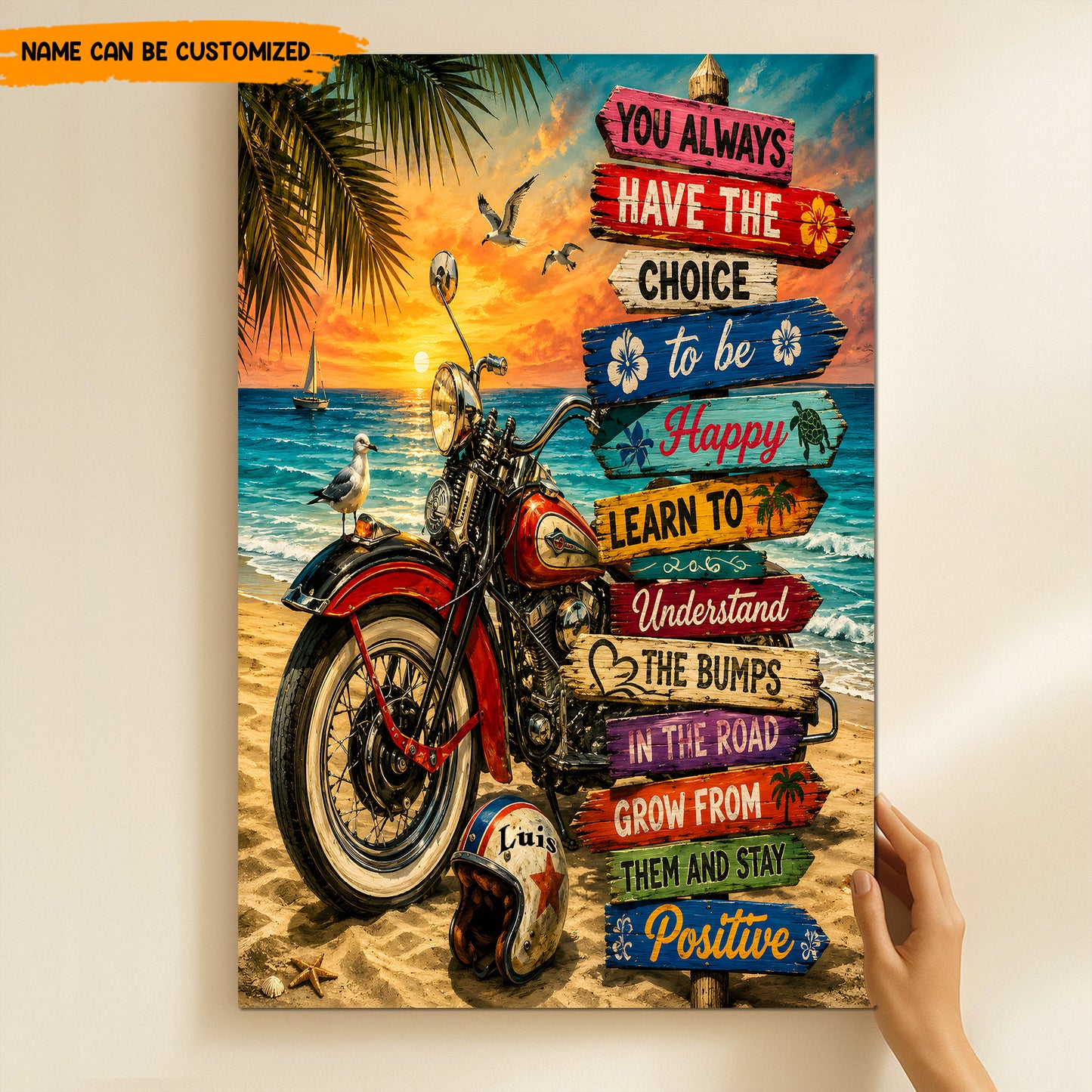 Positive Beach Rider – Personalized Poster Canvas