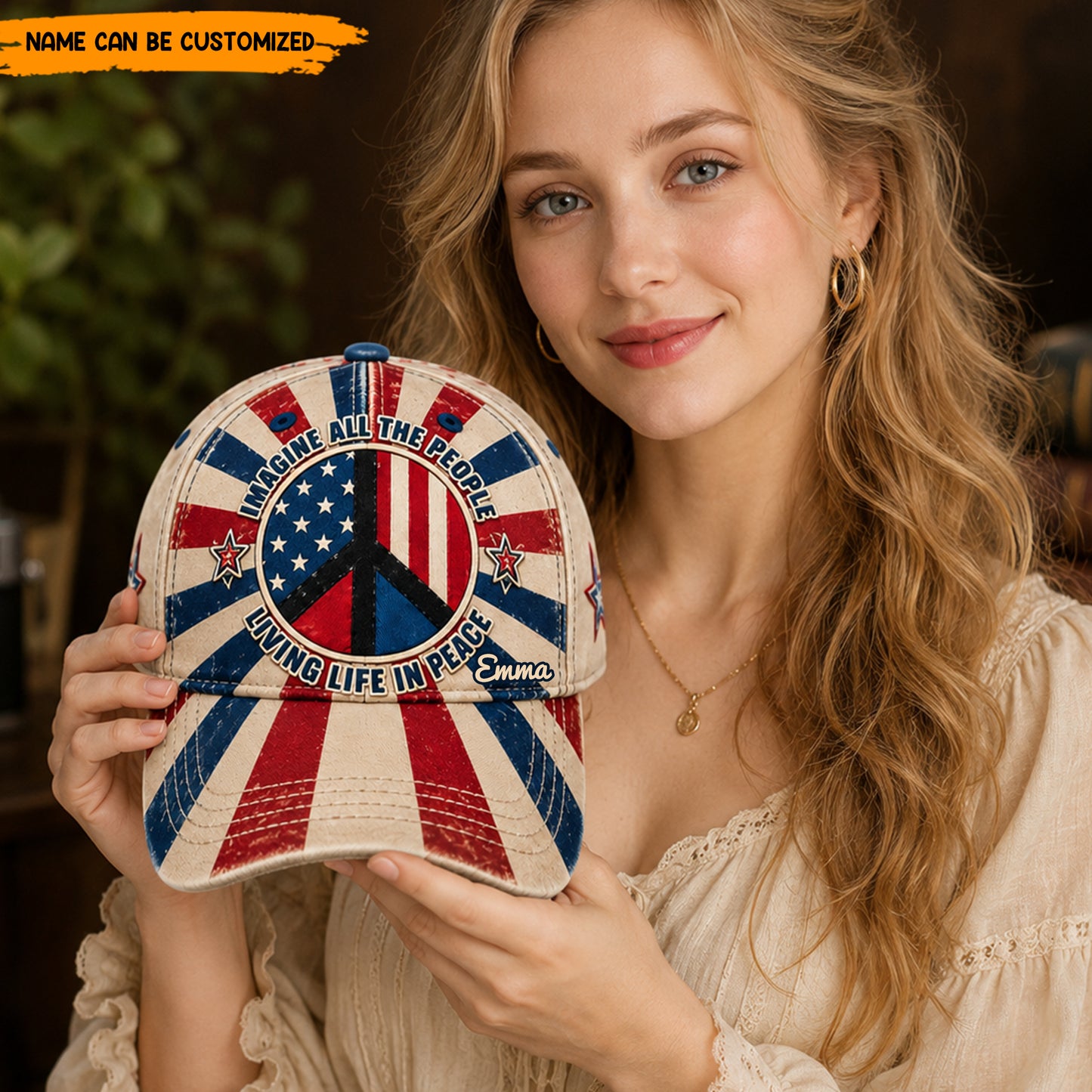 Peace & Freedom – Personalized Hippie Vintage Classic Cap