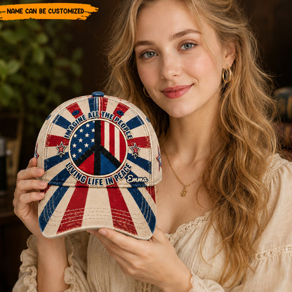 Peace & Freedom – Personalized Hippie Vintage Classic Cap
