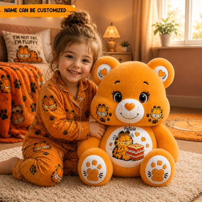 Personalized Cute Bear With Funny Cat Pillow
